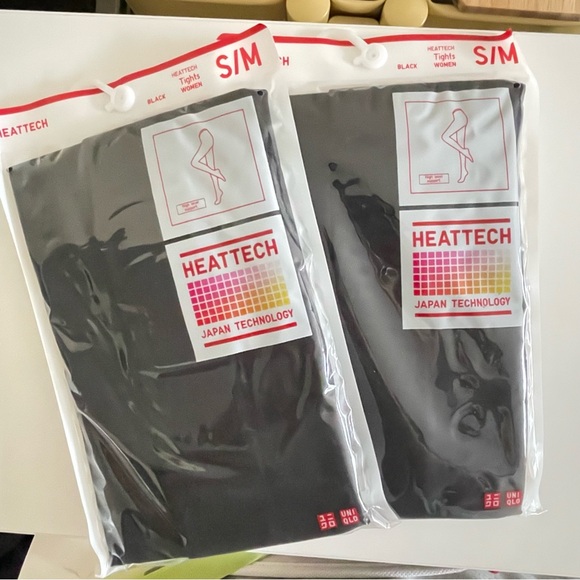(2 packs) Uniqlo HEATTECH Black Women's Tights - Picture 1 of 4